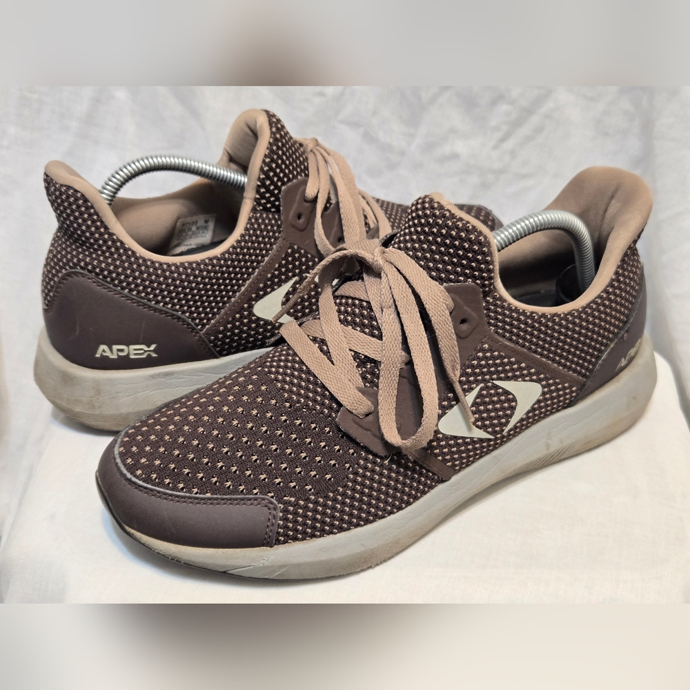 Apex P7100M Mens Performance Athletic Sneakers Brown Sz 10 Med